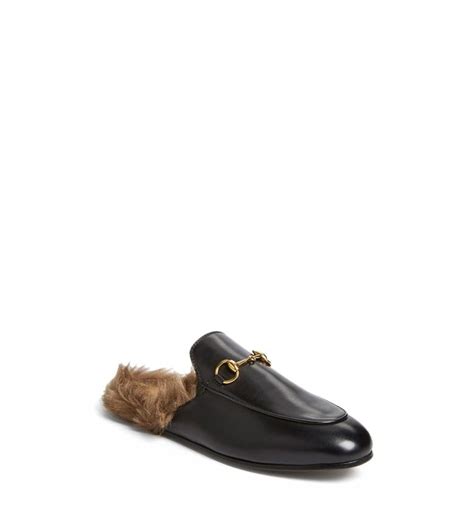 princetown genuine shearling loafer mule.